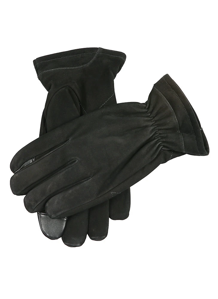 Men's Touchscreen Wool-Lined Leather Gloves With Elasticated Cuffs 3 Men's Touchscreen Wool-Lined Leather Gloves With Elasticated Cuffs - Image 3