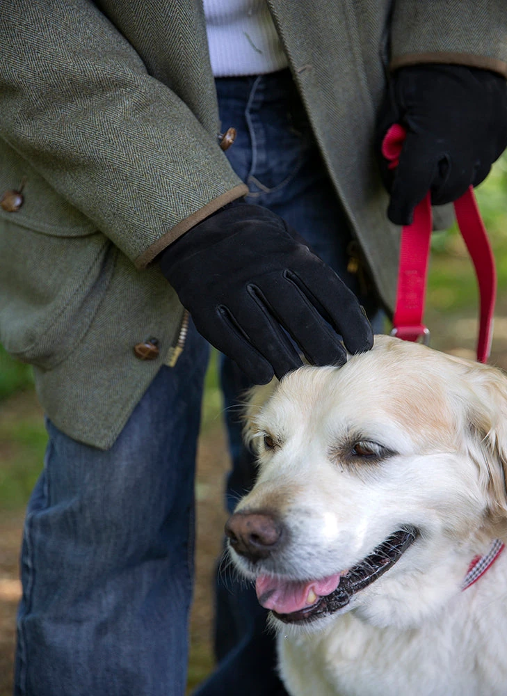 Men's Touchscreen Wool-Lined Leather Gloves With Elasticated Cuffs 4 Men's Touchscreen Wool-Lined Leather Gloves With Elasticated Cuffs - Image 4