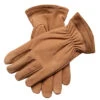 Men's Touchscreen Wool-Lined Leather Gloves With Elasticated Cuffs