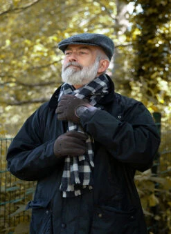 Men’s Water-Resistant Wool Blend-Lined Nubuck Leather Gloves With Knitted Cuffs -Dents 5 1625 Brown d69a8824 e145 4e36 9dd4 e969617278d1