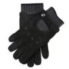 Men’s Water-Resistant Wool Blend-Lined Nubuck Leather Gloves With Knitted Cuffs