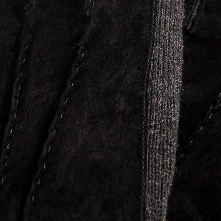 Men's Three-Point Fleece-Lined Suede Gloves With Knitted Cuffs - Image 4