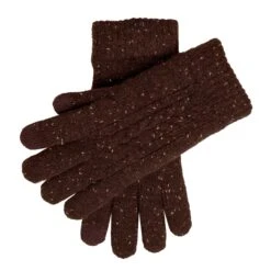 Men’s Touchscreen Cable Knit Gloves With Marl Yarn