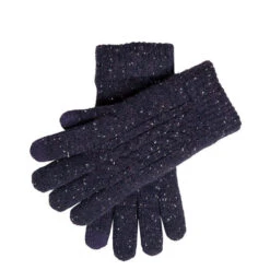 Men’s Touchscreen Cable Knit Gloves With Marl Yarn 7 Men’s Touchscreen Cable Knit Gloves With Marl Yarn -Dents 5 4584 Navy