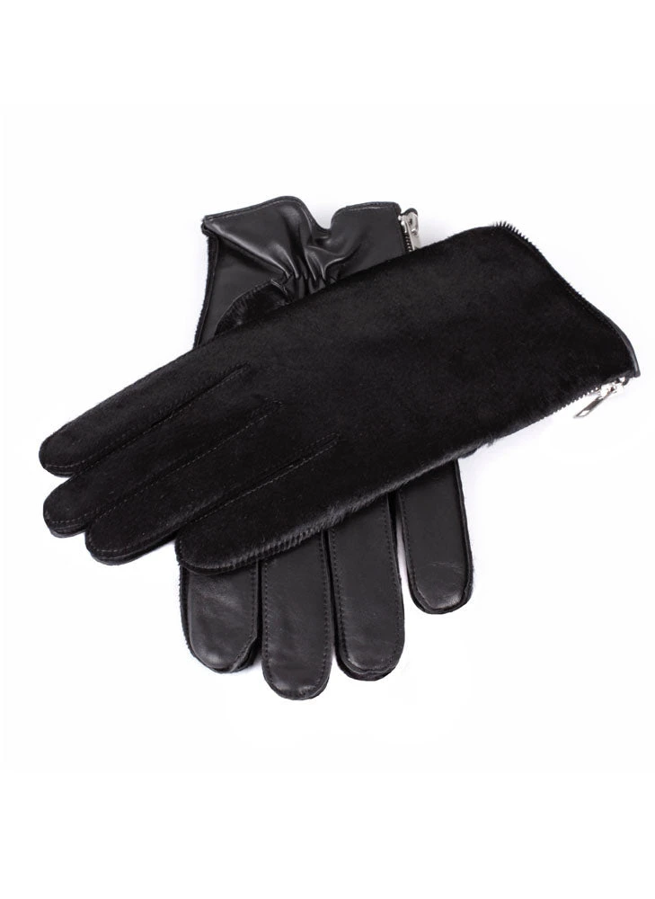 Men's Cashmere-Lined Ponyskin And Leather Gloves