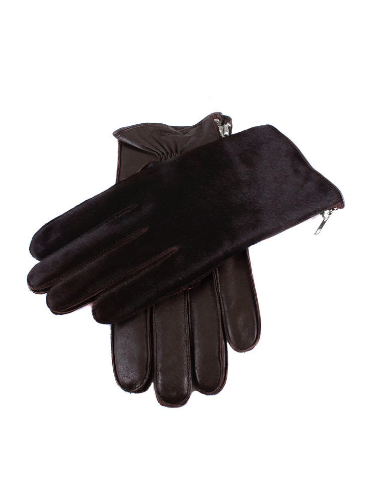 Men's Cashmere-Lined Ponyskin And Leather Gloves - Image 3