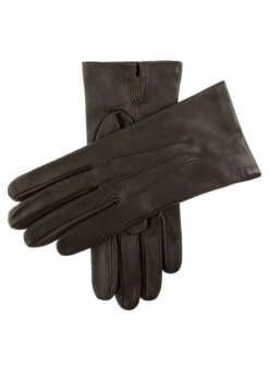 Men's Three-Point Silk-Lined Leather Gloves -Dents 5 9000 brown 7dfa1685 ad14 41b0 9872 3d421f558af0