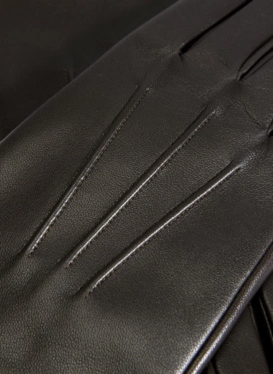 Men's Three-Point Cashmere-Lined Leather Gloves - Image 4