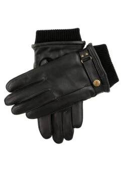 Men's Wool Blend-Lined Leather Gloves With Knitted Cuffs -Dents 5 9018 black 1e820679 bd61 4e73 8629 450ca33a83c0