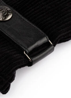 Men's Fleece-Lined Corduroy And Leather Gloves -Dents 5 9045 black 1 ebd691b6 6f2f 437b bab5 6c5404dbda49