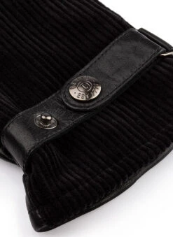 Men's Fleece-Lined Corduroy And Leather Gloves -Dents 5 9045 black 2 513c5eca f33d 4dc9 9c0f feafc37d3b30