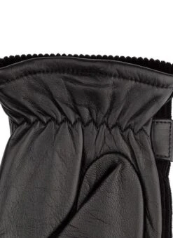 Men's Fleece-Lined Corduroy And Leather Gloves -Dents 5 9045 black 3 afddf1b5 6e89 4f31 aebd c9e11c7c7080