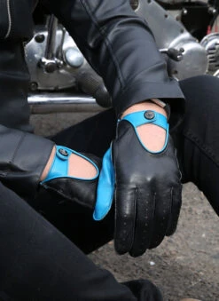 Men's Leather Driving Gloves With Colour Contrast Details -Dents 5 9051