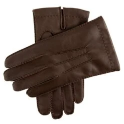 Men's Touchscreen Handsewn Three-Point Cashmere-Lined Leather Gloves -Dents 5 9201 Brown 1199007e 8c25 43fc b53f f62c81abf7c0