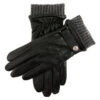 Men's Touchscreen Three-Point Wool Blend-Lined Shorter Finger Leather Gloves