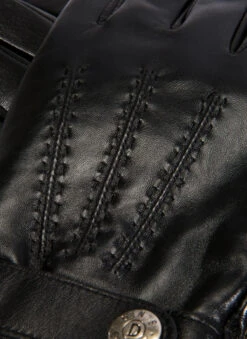 Men's Touchscreen Three-Point Wool Blend-Lined Shorter Finger Leather Gloves -Dents 5 9204 Black 4