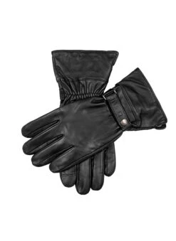 Men’s Touchscreen Water-Resistant Lined Goatskin Leather Gauntlet Gloves -Dents 5 9212 Black b1a98829 9974 4a49 bda0 52a48e9d862b