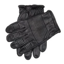 Men’s Touchscreen Water-Resistant Lined Goatskin Leather Gloves With Stitch Detail