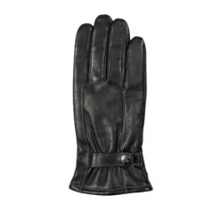 Men’s Touchscreen Lined Leather Gloves With Contrast Stitching -Dents 5 9315 Black 2
