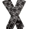 Women's Long Above-Elbow Floral Lace Gloves
