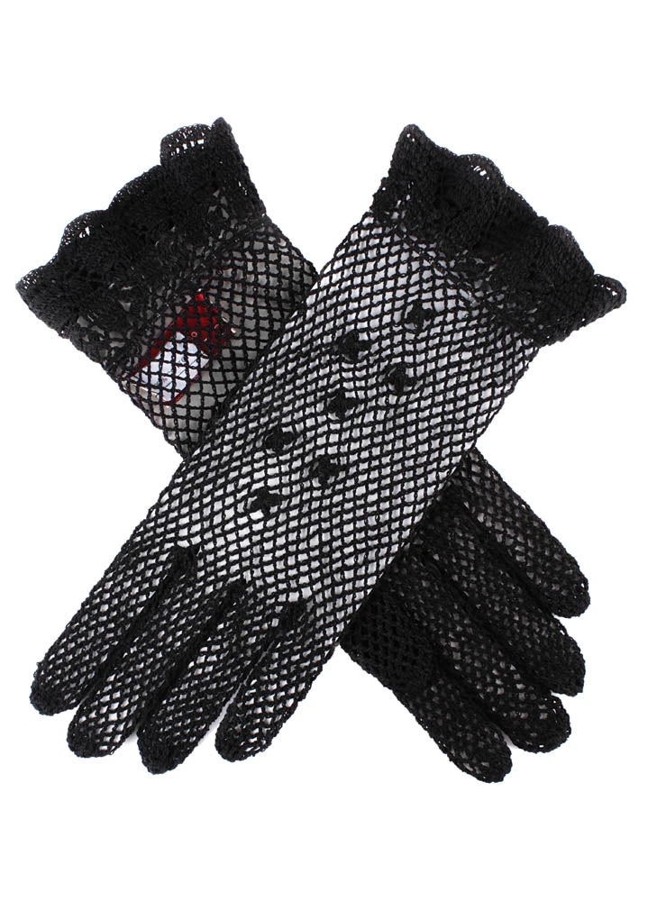 Women's Cotton Crochet Gloves - Image 4