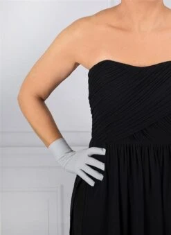 Women's Three-Point Matt Satin Gloves -Dents 6 2119 dove grey