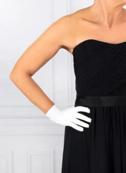 Women's Three-Point Matt Satin Gloves -Dents 6 2119 ivory