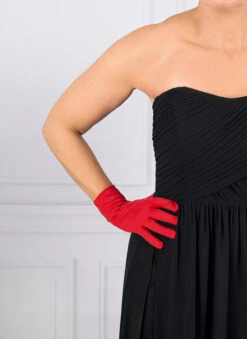 Women's Three-Point Matt Satin Gloves -Dents 6 2119 Berry