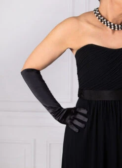 Women's Long Above-Elbow Satin Gloves 22 Women's Long Above-Elbow Satin Gloves -Dents 6 2181 black