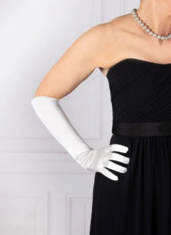 Women's Long Above-Elbow Satin Gloves 24 Women's Long Above-Elbow Satin Gloves -Dents 6 2181 ivory