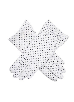 Women's Spotted Cotton Gloves With Cuff Bow