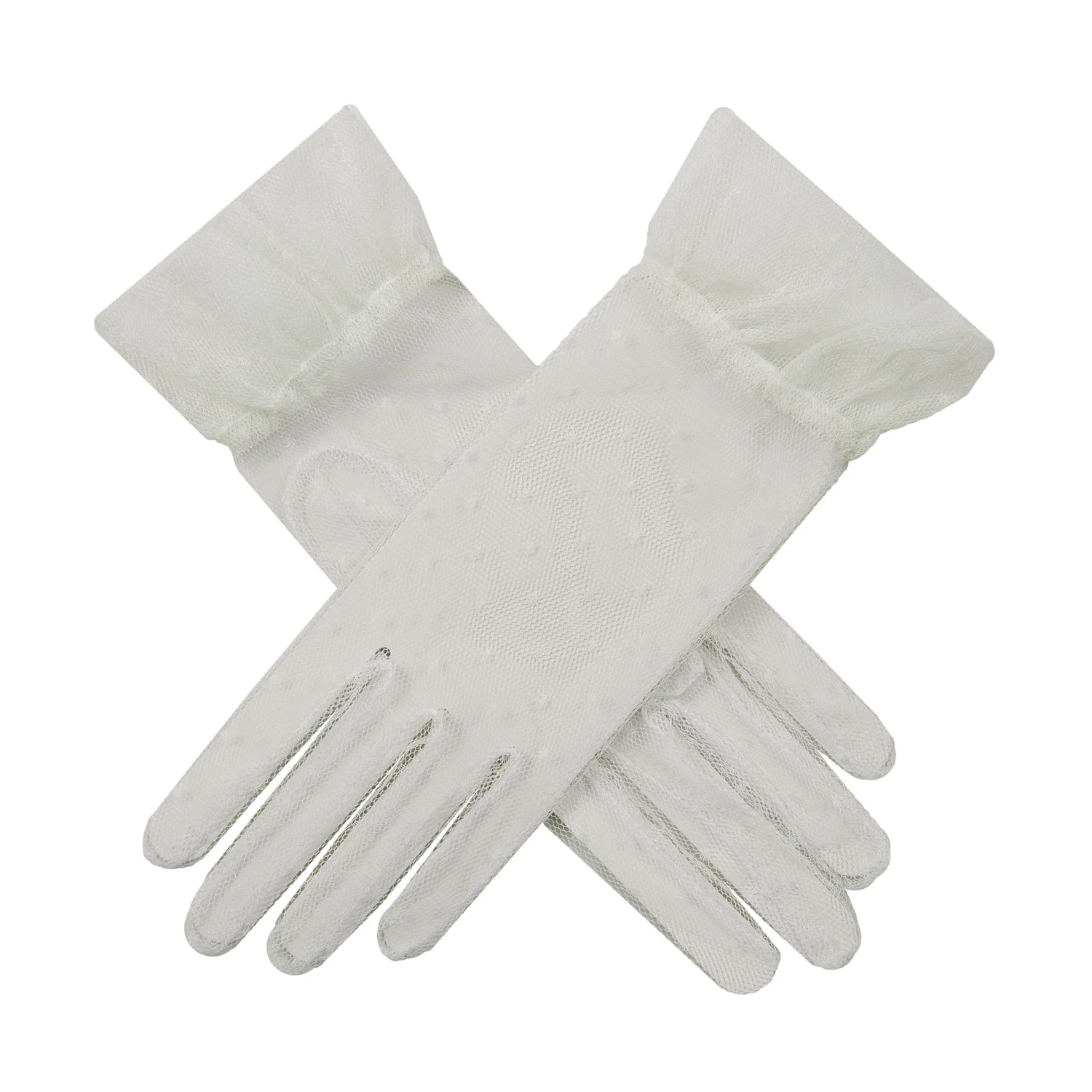 Women’s Tulle Gloves With Frilled Cuff - Image 4
