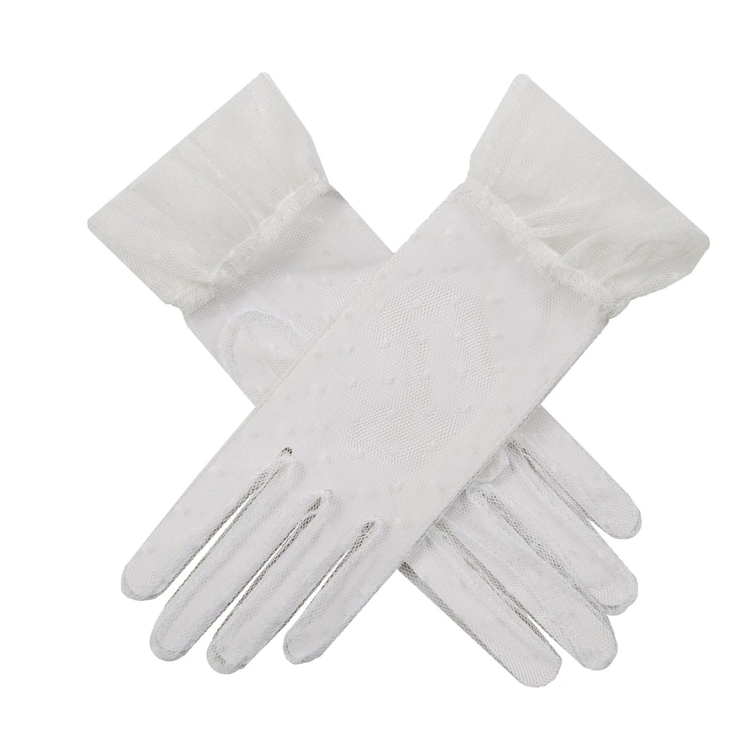 Women’s Tulle Gloves With Frilled Cuff - Image 6