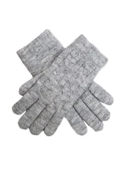 Women's Cable Knit Gloves -Dents 6 3186 20dove 20grey e1badd06 6380 49b1 a01f d947a9443759