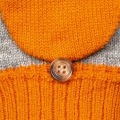 Women’s Two-Tone Fingerless Gloves With Mitten Flap -Dents 6 3276 Dove Grey Tangerine 7