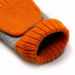 Women’s Two-Tone Fingerless Gloves With Mitten Flap -Dents 6 3276 Dove Grey Tangerine 8
