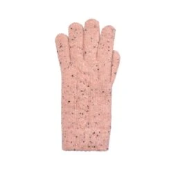 Women’s Cable Knit Gloves With Marl Yarn -Dents 6 3278 Powder Pink 2