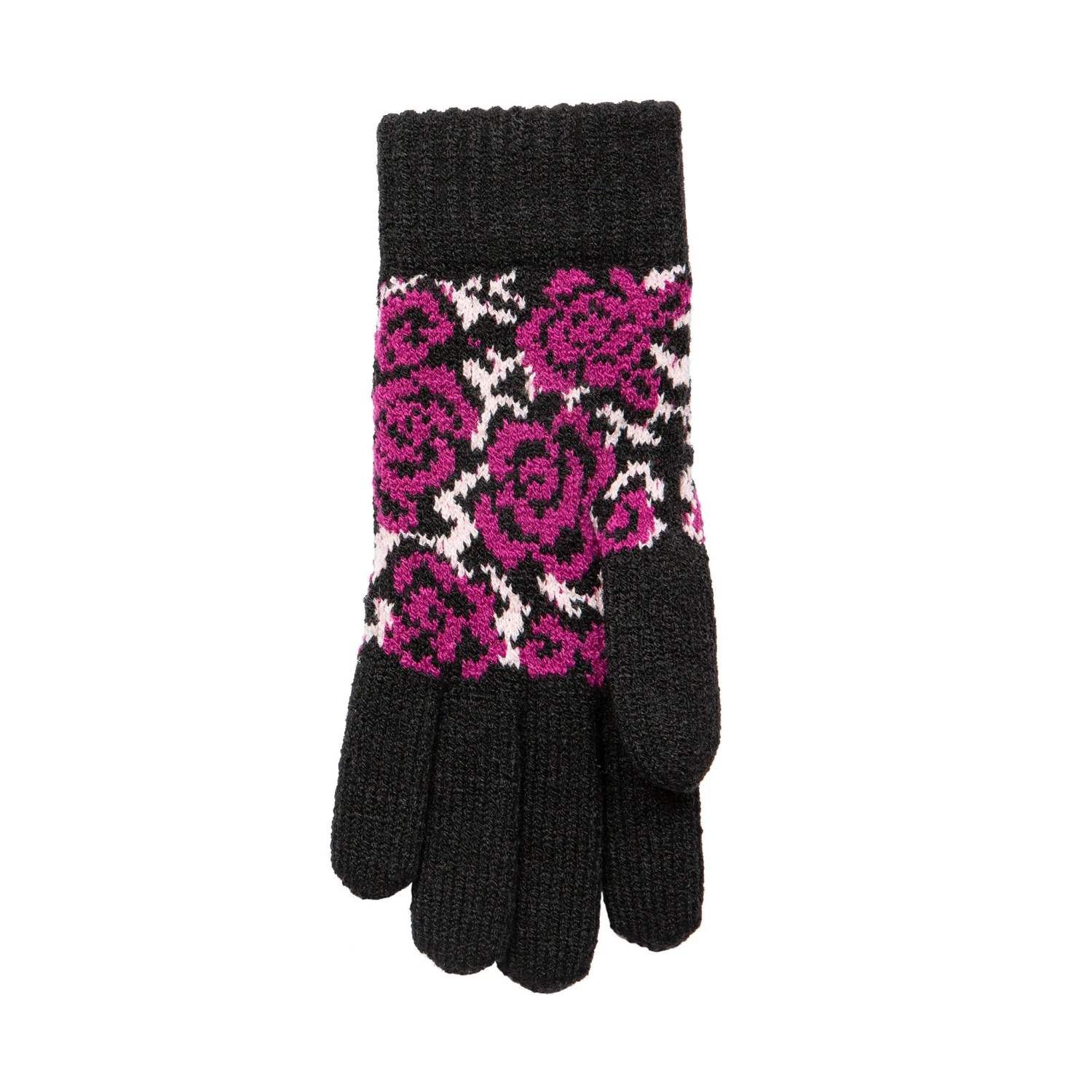 Women’s Jacquard Knitted Gloves With Rose Pattern - Image 17