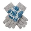 Women’s Jacquard Knitted Gloves With Rose Pattern