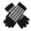 Women’s Jacquard Knitted Gloves With Dogtooth Pattern