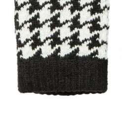 Women’s Jacquard Knitted Gloves With Dogtooth Pattern -Dents 6 3282 Black Winter White 4