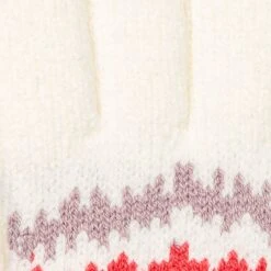 Women’s Jacquard Knitted Gloves With Contrasting Stripes -Dents 6 3283 winter white 6