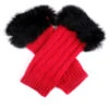 Women's Cable Knit Wrist Warmers With Fur Cuffs