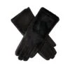 Women’s Touchscreen Velour-Lined Faux Fur And Faux Suede Gloves