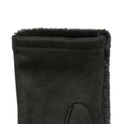 Women’s Touchscreen Velour-Lined Faux Fur And Faux Suede Gloves -Dents 6 4279 Black 5