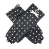 Women's Silk-Lined Leather Gloves With Polka Dot Design
