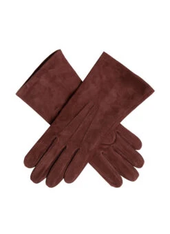 Women's Three-Point Silk-Lined Lamb Suede Gloves -Dents 7 1013 bordeaux 30d5136b 2750 4e24 91df f881fa65e7e4