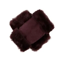 Women's Fingerless Sheepskin Mittens -Dents 7 1073 Aubergine