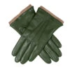 Women’s Three-Point Wool-Lined Leather Gloves With Knitted Cuffs