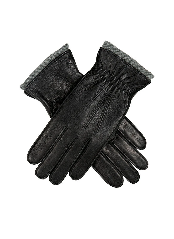 Women’s Three-Point Cashmere-Lined Deerskin Leather Gloves With Cashmere Cuffs - Image 4
